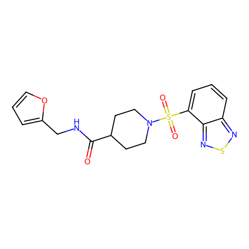 1-(2,1,3-benzothiadiazol-4-ylsulfonyl)-N-(furan-2-ylmethyl)piperidine-4-carboxamide structure