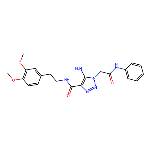5-amino-N-[2-(3,4-dimethoxyphenyl)ethyl]-1-[(phenylcarbamoyl)methyl]-1H-1,2,3-triazole-4-carboxamide structure