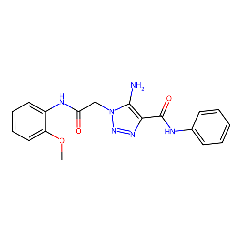 5-amino-1-{[(2-methoxyphenyl)carbamoyl]methyl}-N-phenyl-1H-1,2,3-triazole-4-carboxamide structure