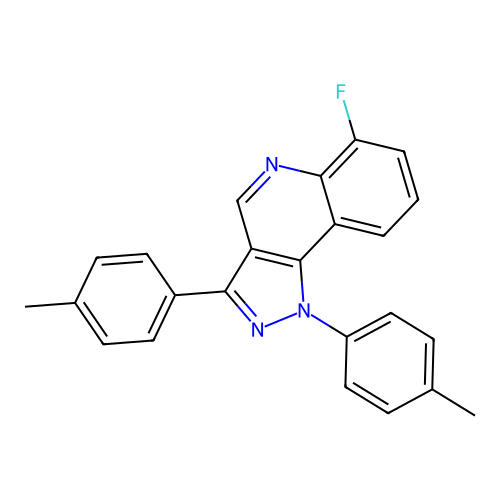 6-fluoro-1,3-bis(4-methylphenyl)-1H-pyrazolo[4,3-c]quinoline structure