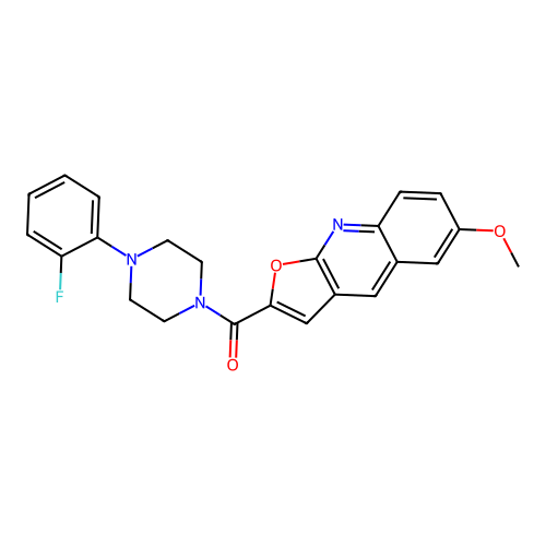 2-{[4-(2-Fluorophenyl)piperazin-1-yl]carbonyl}-6-methoxyfuro[2,3-b]quinoline structure