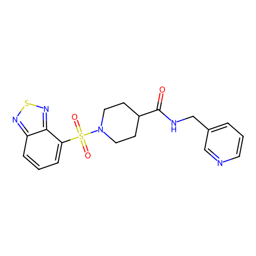1-(2,1,3-benzothiadiazol-4-ylsulfonyl)-N-(pyridin-3-ylmethyl)piperidine-4-carboxamide structure