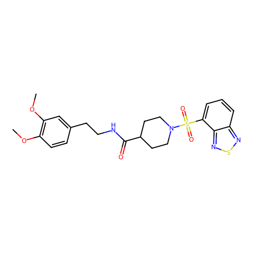 1-(2,1,3-benzothiadiazol-4-ylsulfonyl)-N-[2-(3,4-dimethoxyphenyl)ethyl]piperidine-4-carboxamide structure
