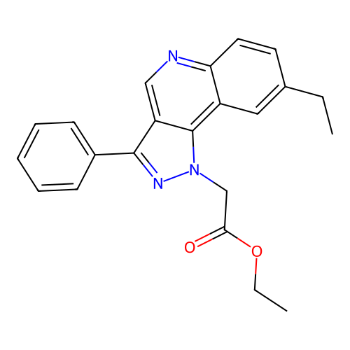 ethyl 2-{8-ethyl-3-phenyl-1H-pyrazolo[4,3-c]quinolin-1-yl}acetate structure