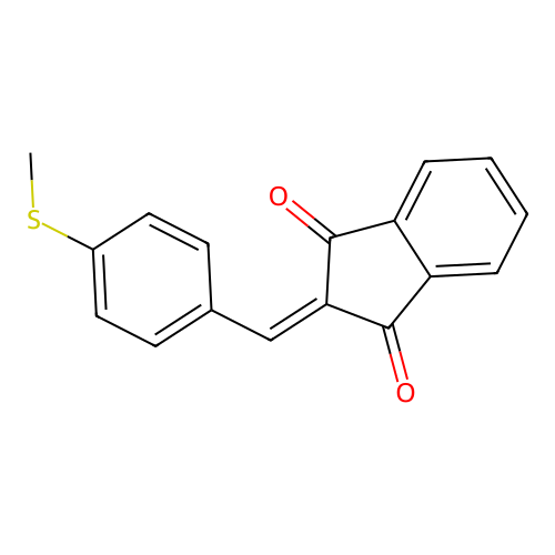 2-[4-(methylsulfanyl)benzylidene]-1H-indene-1,3(2H)-dione structure