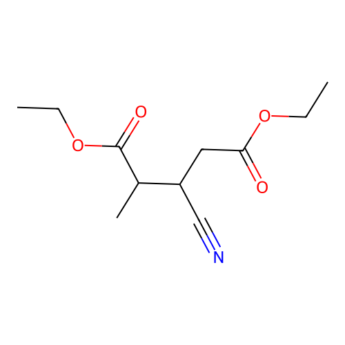 Diethyl 3-cyano-2-methylpentanedioate structure