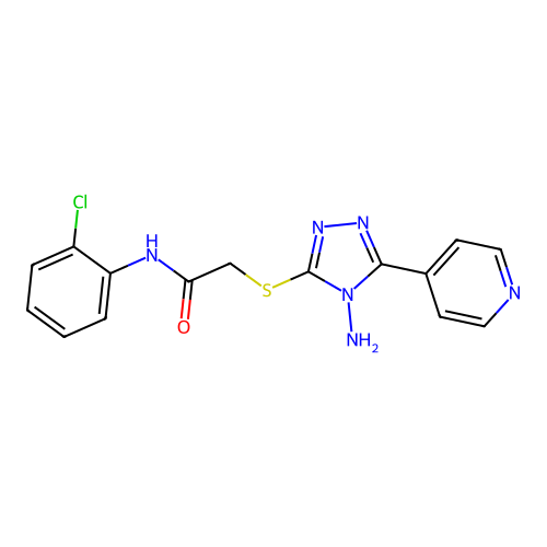 2-{[4-amino-5-(pyridin-4-yl)-4H-1,2,4-triazol-3-yl]sulfanyl}-N-(2-chlorophenyl)acetamide structure