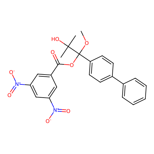 [2-Hydroxy-1-methoxy-2-methyl-1-(4-phenylphenyl)propyl] 3,5-dinitrobenzoate structure