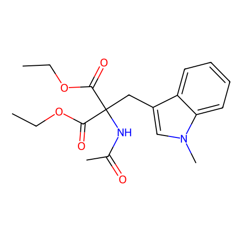 Diethyl 2-acetamido-2-(1-methylindol-3-ylmethyl)malonate structure