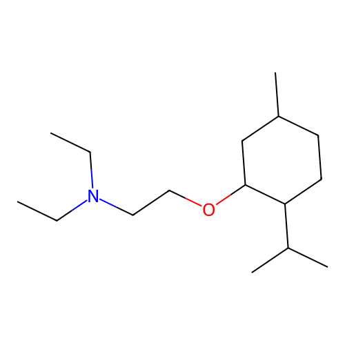 N,N-Diethyl-2-{[5-methyl-2-(propan-2-yl)cyclohexyl]oxy}ethan-1-amine structure