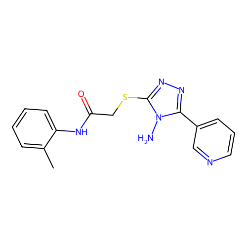2-((4-amino-5-(pyridin-3-yl)-4H-1,2,4-triazol-3-yl)thio)-N-(o-tolyl)acetamide structure