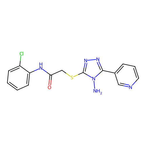 2-{[4-amino-5-(pyridin-3-yl)-4H-1,2,4-triazol-3-yl]sulfanyl}-N-(2-chlorophenyl)acetamide structure