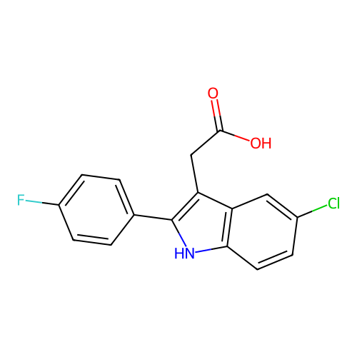 2-[5-chloro-2-(4-fluorophenyl)-1H-indol-3-yl]acetic Acid structure