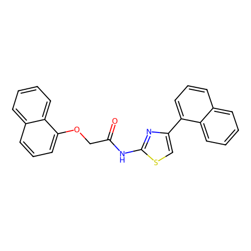 2-naphthalen-1-yloxy-N-(4-naphthalen-1-yl-1,3-thiazol-2-yl)acetamide structure