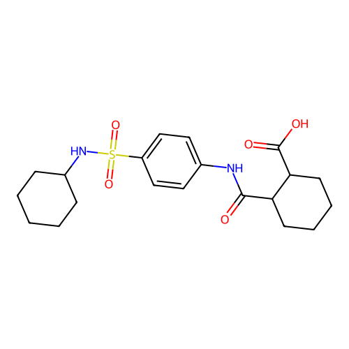 2-[[4-(Cyclohexylsulfamoyl)phenyl]carbamoyl]cyclohexane-1-carboxylic acid structure