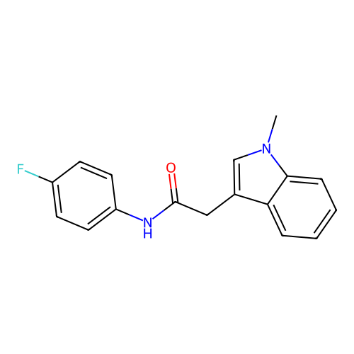 N-(4-fluorophenyl)-2-(1-methyl-1H-indol-3-yl)acetamide structure