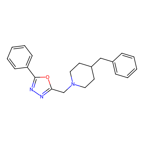 4-Benzyl-1-[(5-phenyl-1,3,4-oxadiazol-2-yl)methyl]piperidine structure