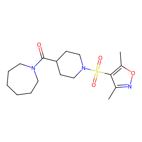Azepan-1-yl(1-((3,5-dimethylisoxazol-4-yl)sulfonyl)piperidin-4-yl)methanone structure