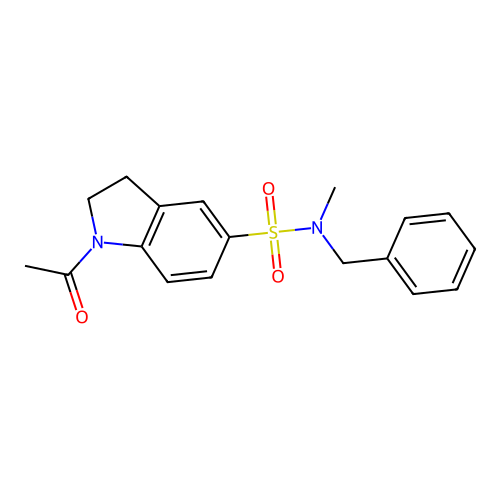 1-acetyl-N-benzyl-N-methyl-2,3-dihydroindole-5-sulfonamide structure