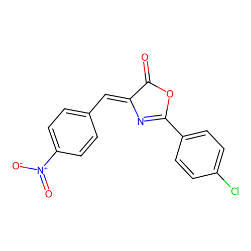 5(4H)-Oxazolone, 2-(4-chlorophenyl)-4-[(4-nitrophenyl)methylene]- structure