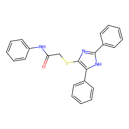 2-[(2,5-diphenyl-1H-imidazol-4-yl)sulfanyl]-N-phenylacetamide structure