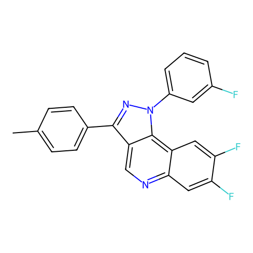 7,8-difluoro-1-(3-fluorophenyl)-3-(4-methylphenyl)-1H-pyrazolo[4,3-c]quinoline structure
