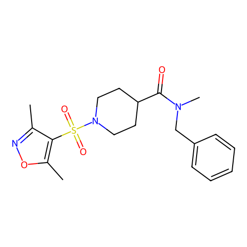 N-benzyl-1-[(3,5-dimethyl-1,2-oxazol-4-yl)sulfonyl]-N-methylpiperidine-4-carboxamide structure