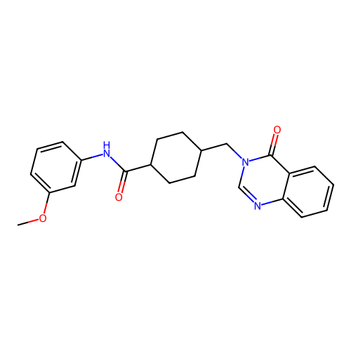 N-(3-methoxyphenyl)-4-((4-oxoquinazolin-3(4H)-yl)methyl)cyclohexanecarboxamide structure