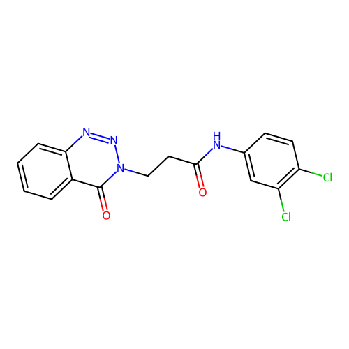 N-(3,4-dichlorophenyl)-3-(4-oxo-1,2,3-benzotriazin-3(4H)-yl)propanamide structure