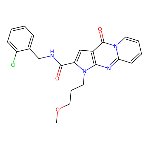 N-(2-chlorobenzyl)-1-(3-methoxypropyl)-4-oxo-1,4-dihydropyrido[1,2-a]pyrrolo[2,3-d]pyrimidine-2-carboxamide structure