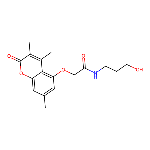 N-(3-hydroxypropyl)-2-((3,4,7-trimethyl-2-oxo-2H-chromen-5-yl)oxy)acetamide structure