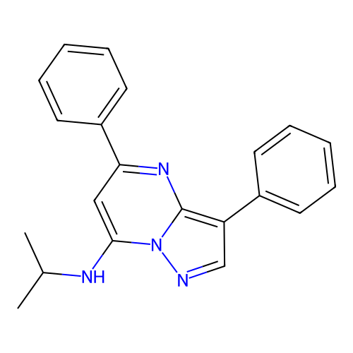 3,5-diphenyl-N-(propan-2-yl)pyrazolo[1,5-a]pyrimidin-7-amine structure