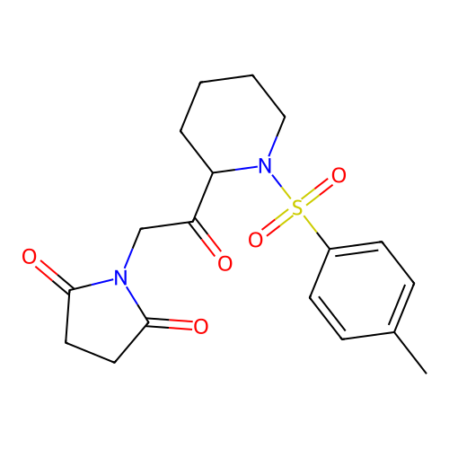 1-(2-oxo-2-(1-tosylpiperidin-2-yl)ethyl)pyrrolidine-2,5-dione structure