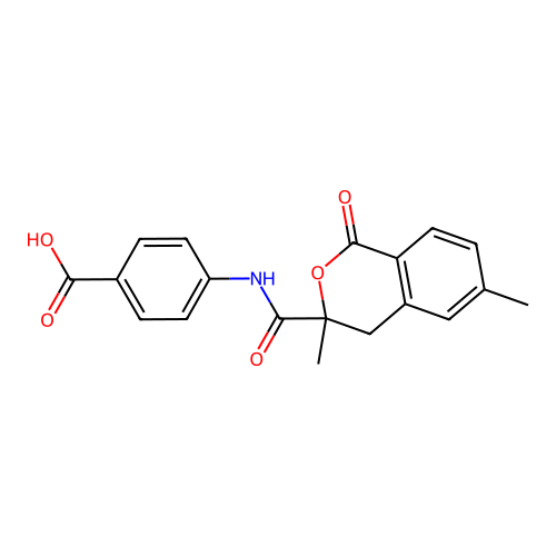 4-(3,6-Dimethyl-1-oxoisochroman-3-carboxamido)benzoic acid structure