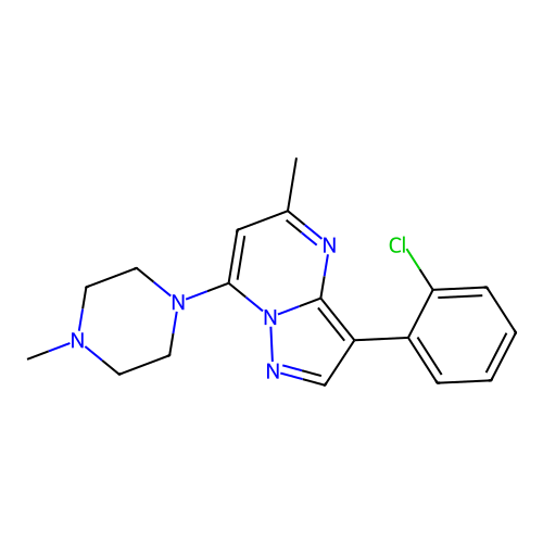 3-(2-Chlorophenyl)-5-methyl-7-(4-methylpiperazin-1-yl)pyrazolo[1,5-a]pyrimidine structure