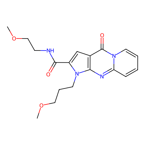 N-(2-methoxyethyl)-1-(3-methoxypropyl)-4-oxo-1,4-dihydropyrido[1,2-a]pyrrolo[2,3-d]pyrimidine-2-carboxamide structure