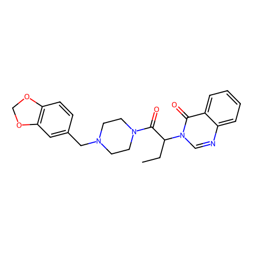 3-(1-(4-(benzo[d][1,3]dioxol-5-ylmethyl)piperazin-1-yl)-1-oxobutan-2-yl)quinazolin-4(3H)-one structure