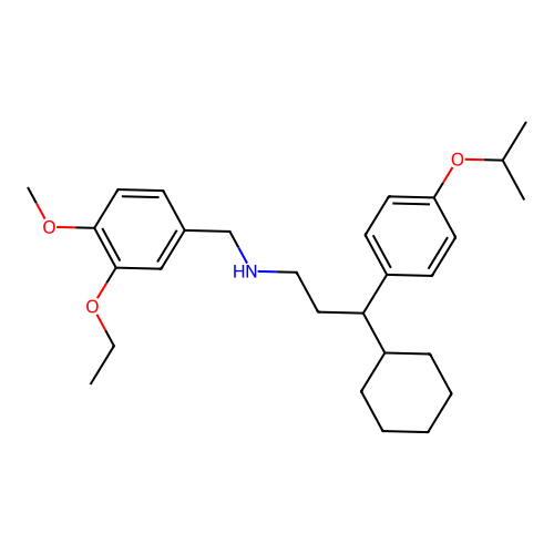 3-cyclohexyl-N-(3-ethoxy-4-methoxybenzyl)-3-(4-isopropoxyphenyl)propan-1-amine structure
