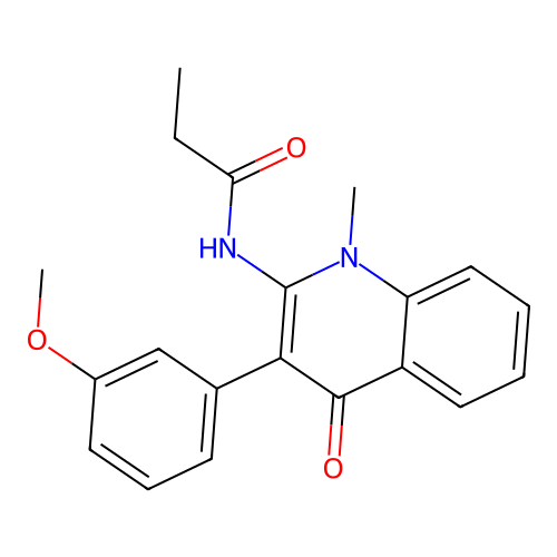 N-[3-(3-methoxyphenyl)-1-methyl-4-oxo-1,4-dihydroquinolin-2-yl]propanamide structure