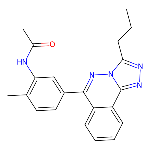 N-[2-methyl-5-(3-propyl[1,2,4]triazolo[3,4-a]phthalazin-6-yl)phenyl]acetamide structure