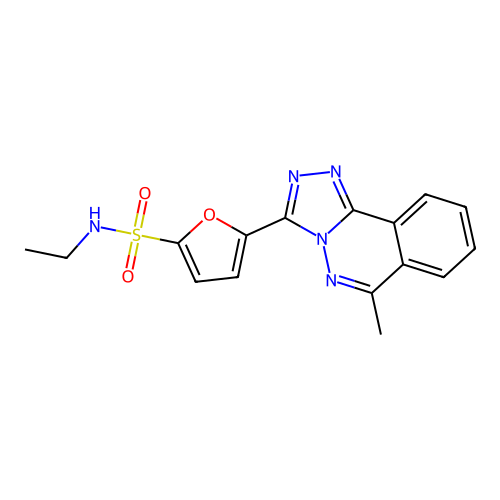 N-ethyl-5-(6-methyl-[1,2,4]triazolo[3,4-a]phthalazin-3-yl)furan-2-sulfonamide structure
