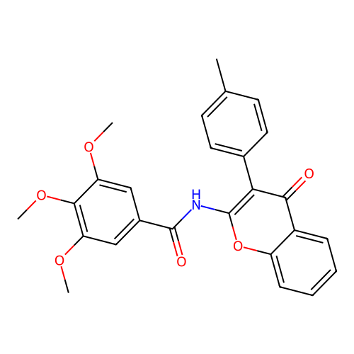 3,4,5-trimethoxy-N-(4-oxo-3-(p-tolyl)-4H-chromen-2-yl)benzamide structure