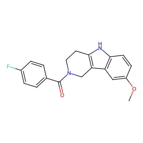 (4-fluorophenyl)(8-methoxy-1,3,4,5-tetrahydro-2H-pyrido[4,3-b]indol-2-yl)methanone structure