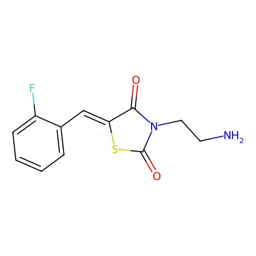 3-(2-Aminoethyl)-5-[(2-fluorophenyl)methylidene]-1,3-thiazolidine-2,4-dione structure