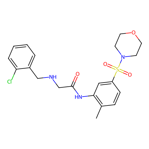 2-{[(2-CHLOROPHENYL)METHYL]AMINO}-N-[2-METHYL-5-(MORPHOLINE-4-SULFONYL)PHENYL]ACETAMIDE structure