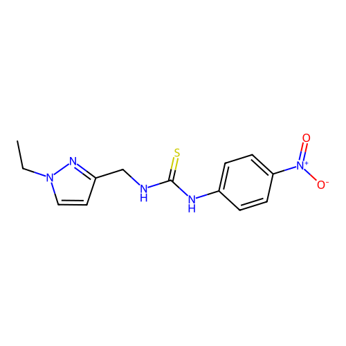 1-[(1-Ethylpyrazol-3-yl)methyl]-3-(4-nitrophenyl)thiourea structure