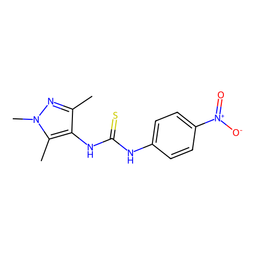 1-(4-Nitrophenyl)-3-(1,3,5-trimethylpyrazol-4-yl)thiourea structure
