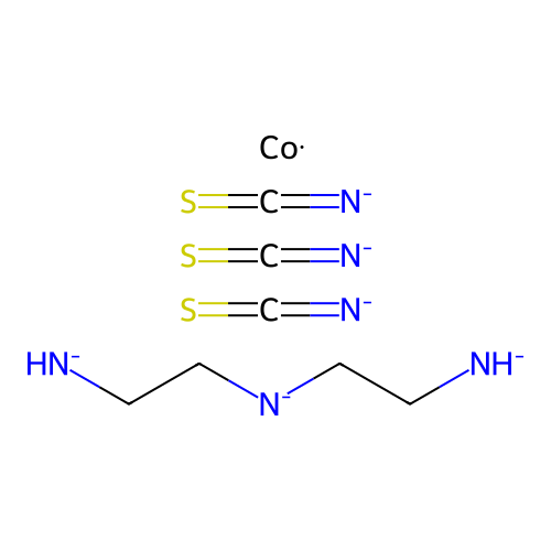 Bis(2-azanidylethyl)azanide;cobalt;triisothiocyanate structure