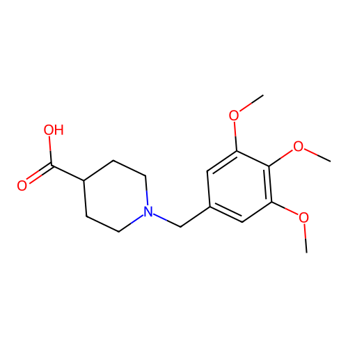 1-[(3,4,5-Trimethoxyphenyl)methyl]piperidine-4-carboxylic acid structure
