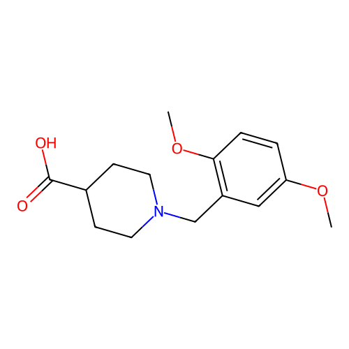 1-[(2,5-Dimethoxyphenyl)methyl]piperidine-4-carboxylic acid structure